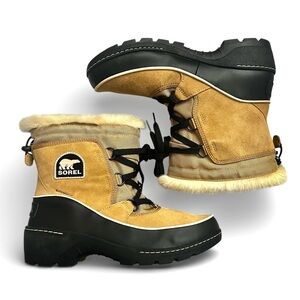 Sorel Tivoli lll Women’s Suede Waterproof Faux Fur Lace Up Snow Winter Boots 10